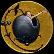 BbB-r-12, 2022, Ø 15 cm, Öl und Acryl auf Leinen