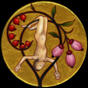 BbB-r-15, 2022, Ø 15 cm, Öl und Acryl auf Leinen