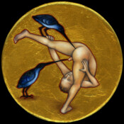 BbB-r-16, 2022, Ø 15 cm, Öl und Acryl auf Leinen