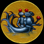 BbB-r-17, 2022, Ø 15 cm, Öl und Acryl auf Leinen