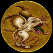 BbB-r-19, 2022, Ø 15 cm, Öl und Acryl auf Leinen