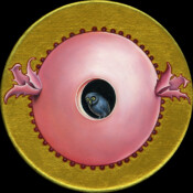 BbB-r-2, 2022, Ø 15 cm, Öl und Acryl auf Leinen