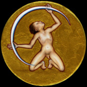 BbB-r-20, 2022, Ø 15 cm, Öl und Acryl auf Leinen