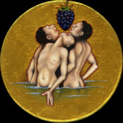 BbB-r-22, 2022, Ø 15 cm, Öl und Acryl auf Leinen