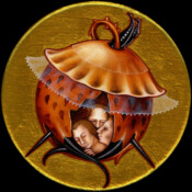 BbB-r-24, 2022, Ø 15 cm, Öl und Acryl auf Leinen