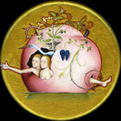 BbB-r-3, 2022, Ø 15 cm, Öl und Acryl auf Leinen