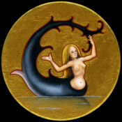 BbB-r-5, 2022, Ø 15 cm, Öl und Acryl auf Leinen