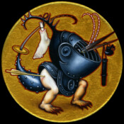 BbB-r-8, 2022, Ø 15 cm, Öl und Acryl auf Leinen