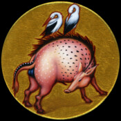 BbB-r-9, 2022, Ø 15 cm, Öl und Acryl auf Leinen